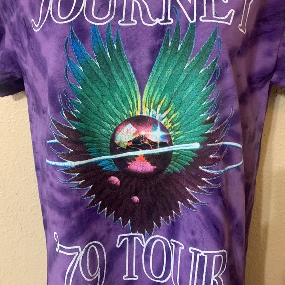 JOURNEY “79 Tour” Sz S Tye-Dyed Colorful Band T-Shirt - Picture 3 of 9